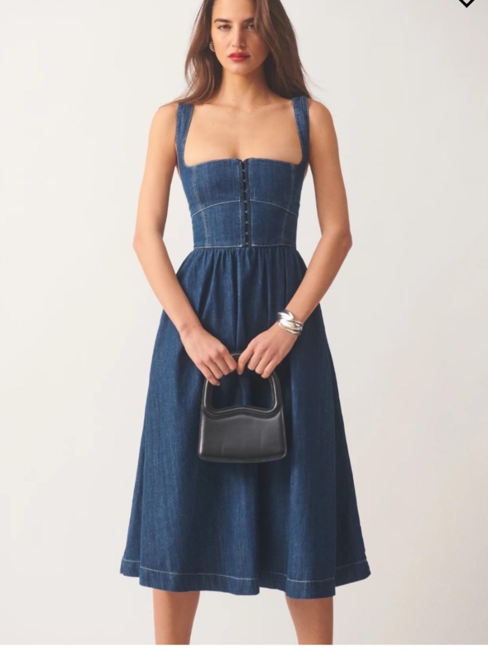 Reformation 'Tagliatelle' Denim Midi Dress (NWT)